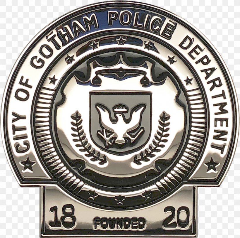 Badge Police Officer Gotham City Police Department Detective, PNG, 1047x1036px, Badge, Brand, Chicago Police Department, Detective, Emblem Download Free