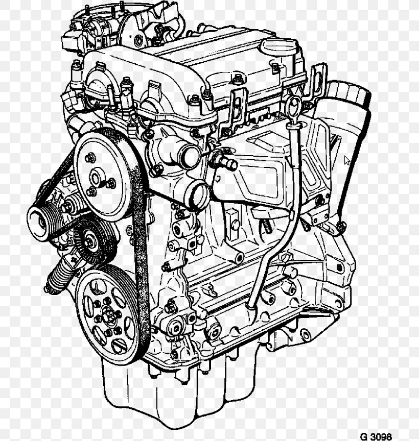 Engine Opel Corsa 1.0 DIRCT INJEC TURBO 115CH INNOVATION Opel Corsa B Opel Astra, PNG, 715x864px, Engine, Auto Part, Automotive Design, Automotive Engine Part, Black And White Download Free