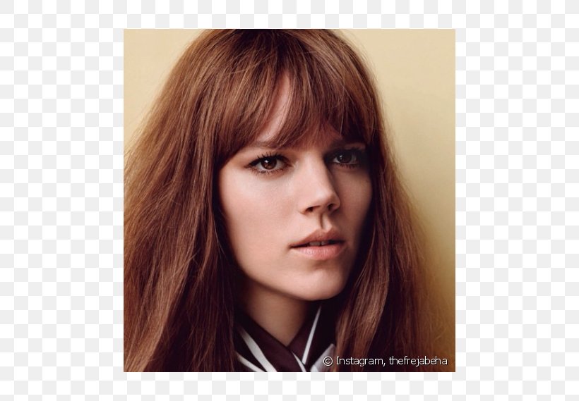 Freja Beha Erichsen Bangs Vogue Long Hair, PNG, 790x569px, Watercolor, Cartoon, Flower, Frame, Heart Download Free