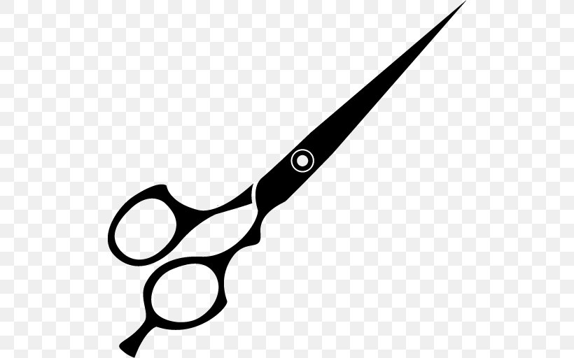 Scissors Hair-cutting Shears Barber Clip Art, PNG, 512x512px, Scissors, Barber, Black And White, Cutting Hair, Hair Care Download Free