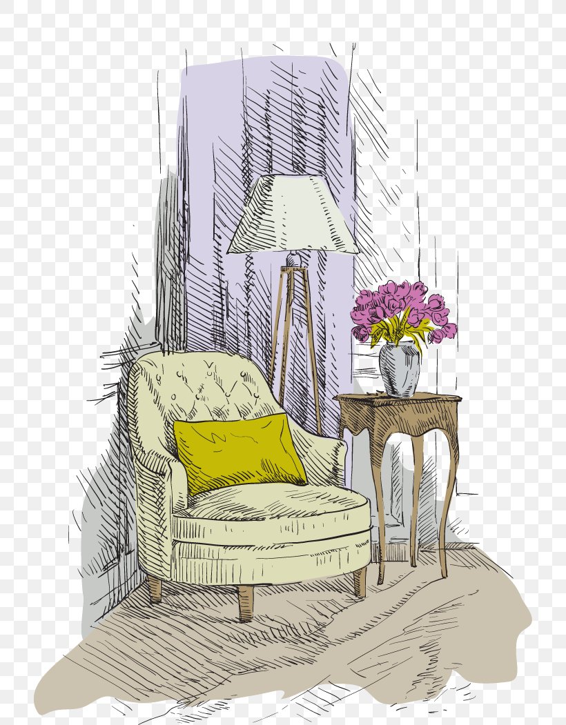 Couch Chair Drawing Furniture, PNG, 722x1051px, Couch, Chair, Cushion, Drawing, Furniture Download Free