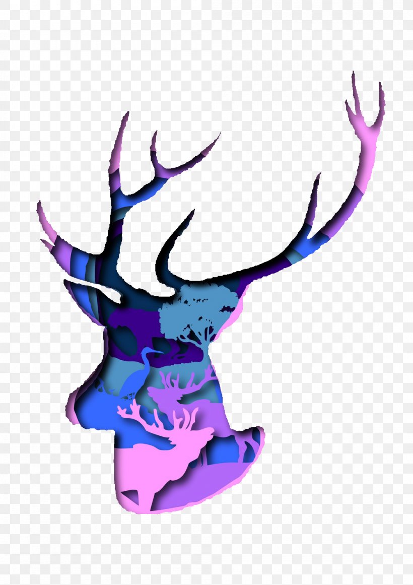 Deer Antler Purple Clip Art, PNG, 1000x1416px, Deer, Antler, Art, Color, Creativity Download Free