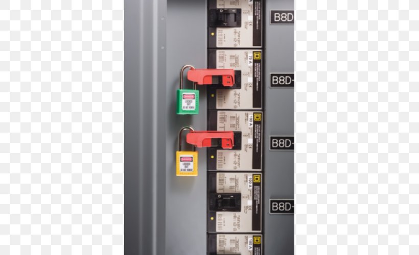 Master Lock Circuit Breaker Lockout-tagout Wiring Diagram, PNG, 500x500px, Lock, Ampere, Box, Circuit Breaker, Electrical Switches Download Free