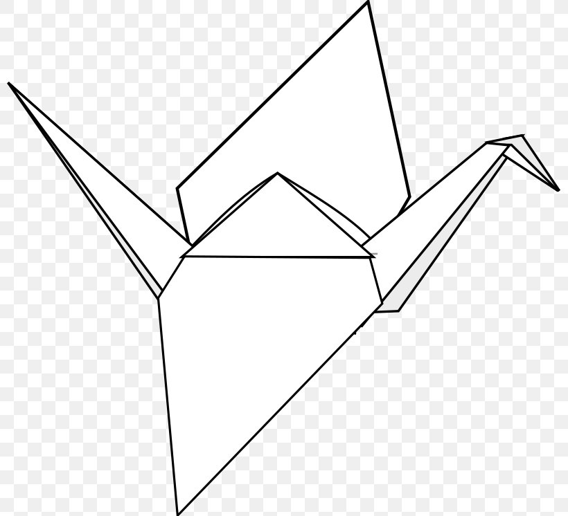 Thousand Origami Cranes Orizuru Clip Art, PNG, 800x746px, Crane, Area, Art, Black And White, Diagram Download Free