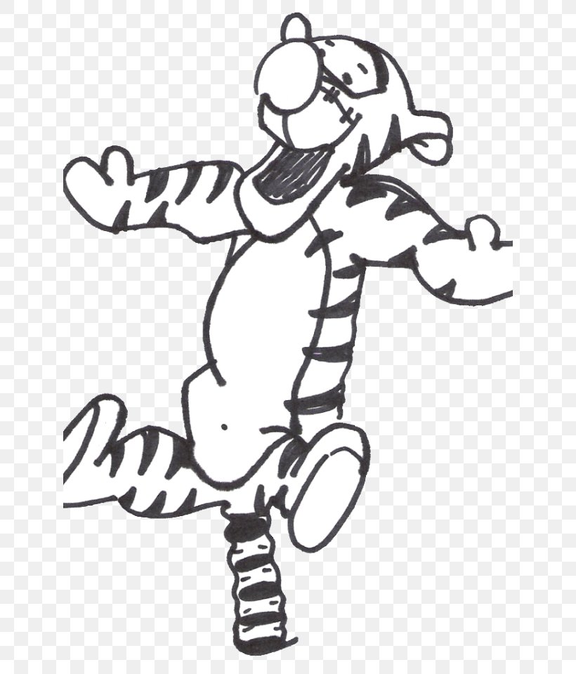 Tigger Winnie-the-Pooh Black And White Piglet Coloring Book, PNG, 640x960px, Tigger, Area, Art, Black, Black And White Download Free