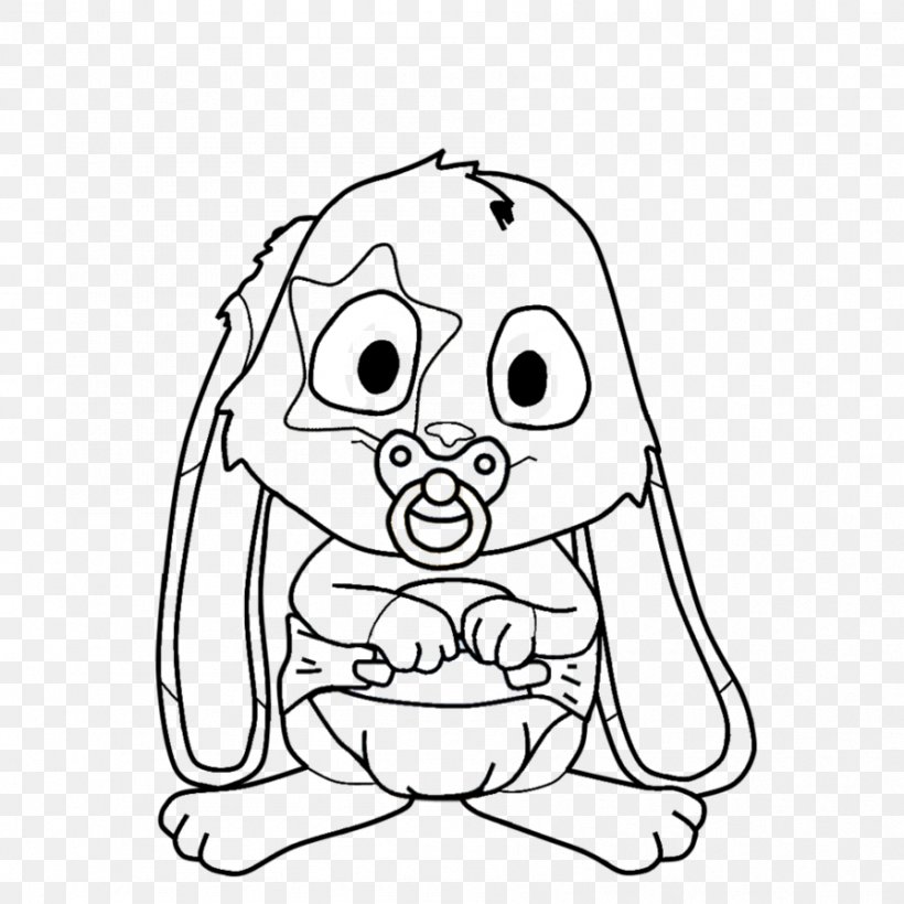 Babs Bunny Dog Black And White Snuggle Bunnies Clip Art, PNG, 894x894px, Watercolor, Cartoon, Flower, Frame, Heart Download Free