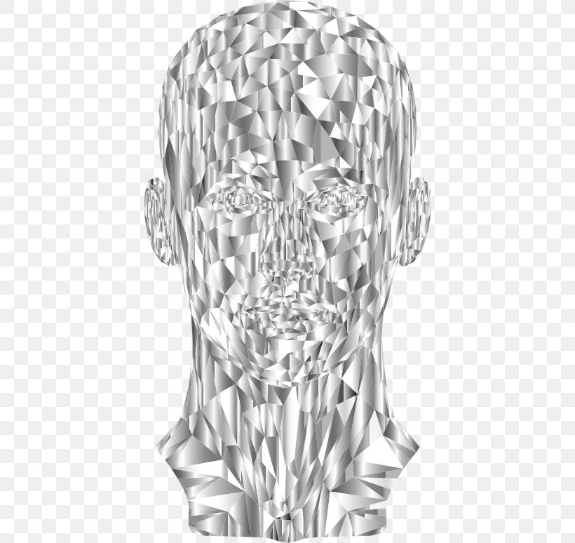 Clip Art Image Black And White Low Poly, PNG, 410x774px, Black And White, Artifact, Female, Head, Low Poly Download Free