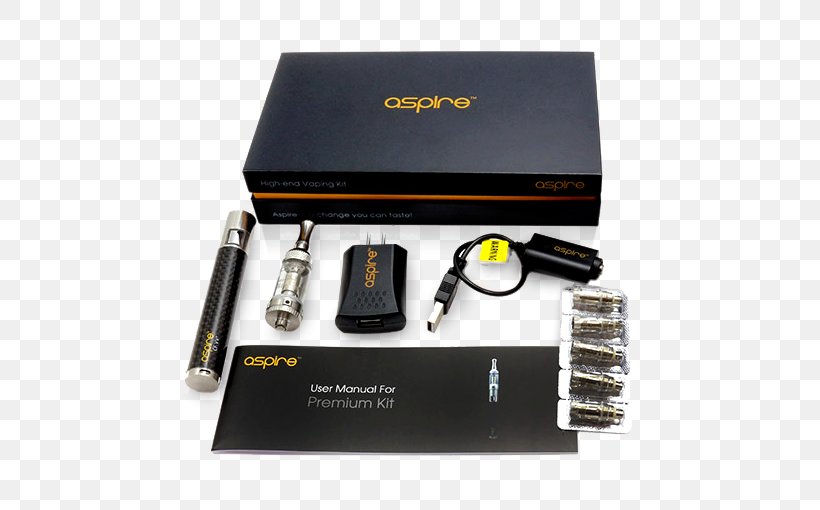 Electronic Cigarette Vaporizer Atomizér Clearomizér, PNG, 510x510px, Electronic Cigarette, Aspire Vape Co, Atomizer, Atomizer Nozzle, Battery Charger Download Free