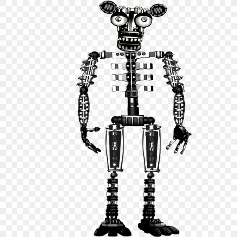 Five Nights At Freddy's 2 Endoskeleton Animatronics Freddy Fazbear's Pizzeria Simulator, PNG, 853x853px, Endoskeleton, Animatronics, Black And White, Closedcircuit Television, Exoskeleton Download Free