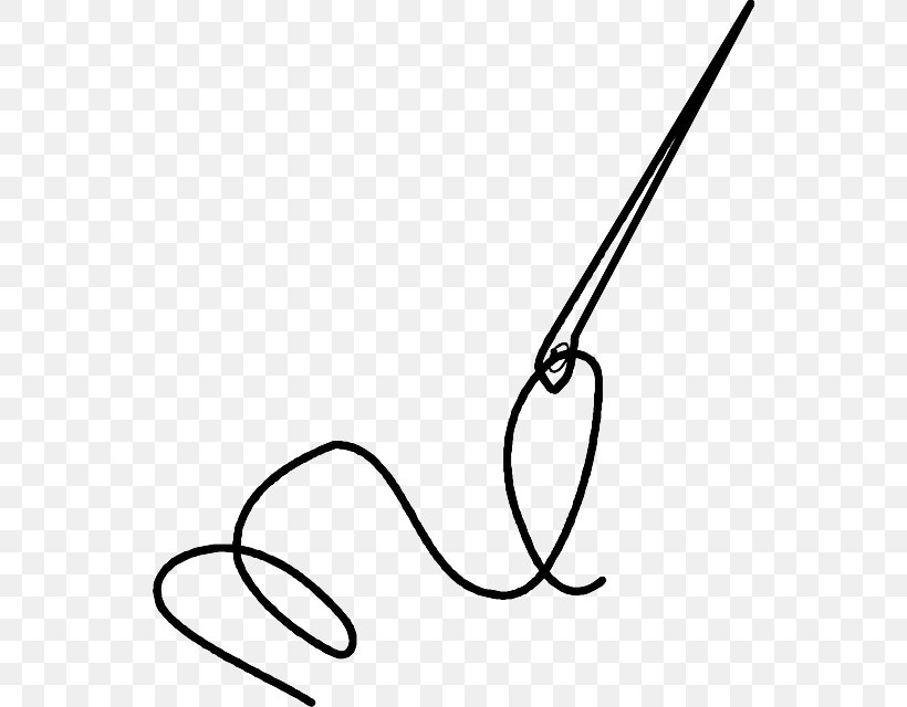 Hand-Sewing Needles Thread Clip Art, PNG, 544x640px, Handsewing Needles, Area, Beak, Black, Black And White Download Free