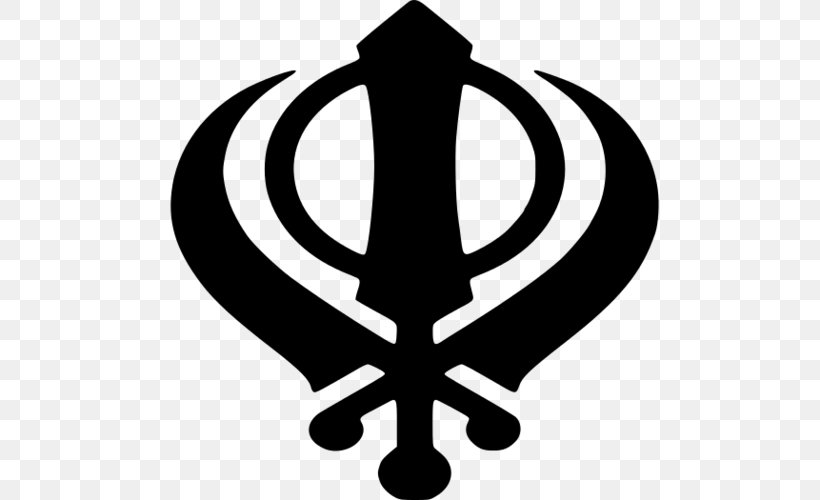 Khanda Sikhism Ik Onkar Nishan Sahib, PNG, 500x500px, Khanda, Black And White, Christian Cross, Christian Symbolism, Ik Onkar Download Free