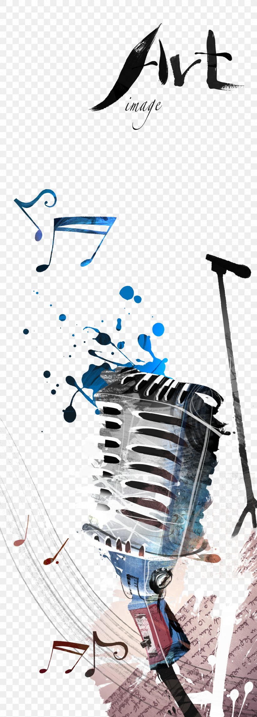 Microphone Poster Illustration, PNG, 1782x4961px, Microphone, Art, Bird, Black And White, Croquis Download Free