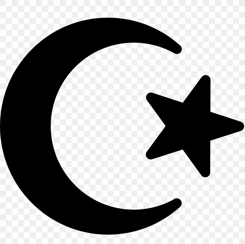 Star And Crescent Symbols Of Islam Star Polygons In Art And Culture, PNG, 1600x1600px, Star And Crescent, Black And White, Crescent, Islam, Islamic Flags Download Free