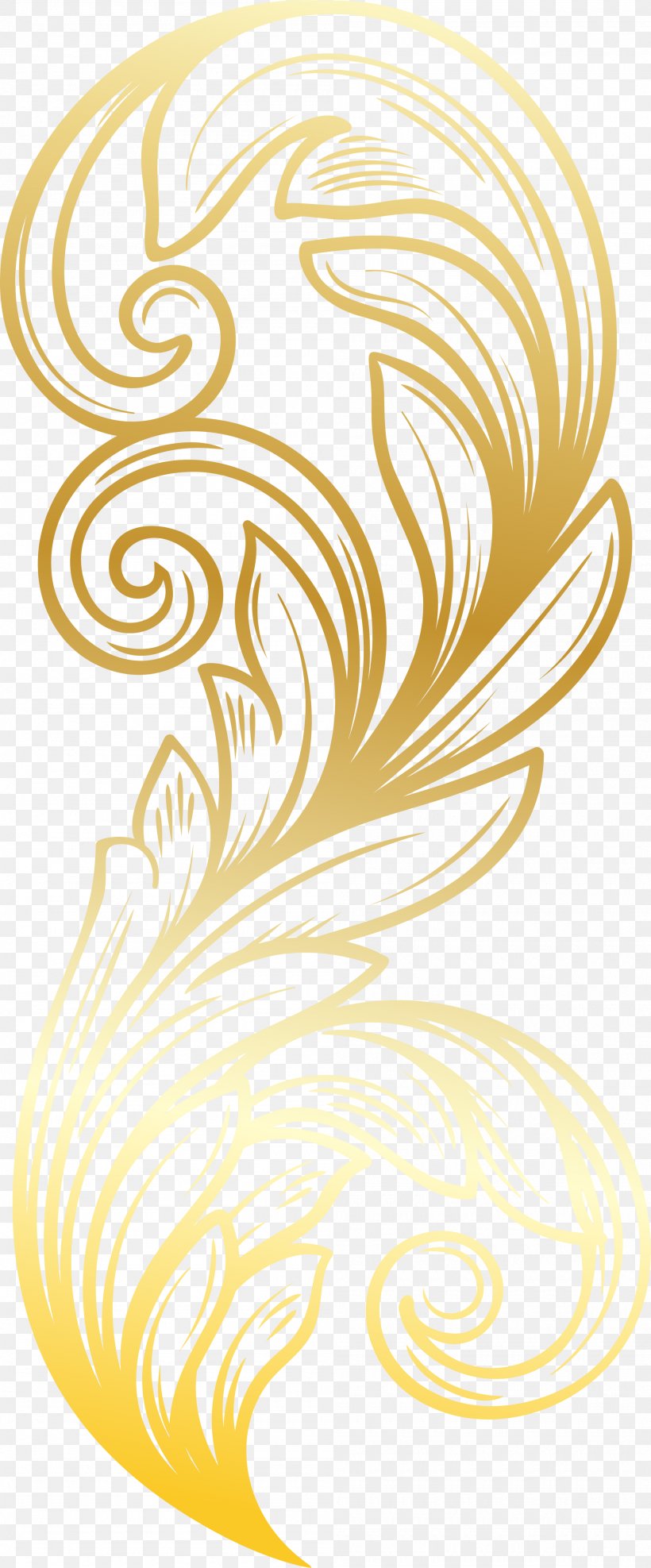 Feather Gold, PNG, 2000x4818px, Feather, Designer, Gold, Gratis, Plant Download Free