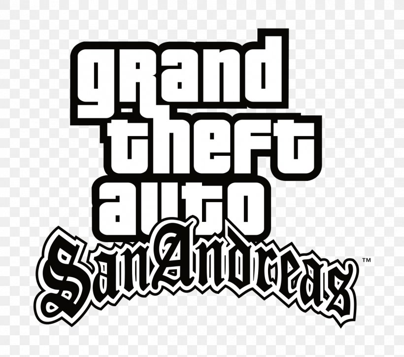 Grand Theft Auto: San Andreas Grand Theft Auto V Grand Theft Auto: Vice City Grand Theft Auto III Grand Theft Auto: Liberty City Stories, PNG, 1352x1194px, Grand Theft Auto San Andreas, Area, Black And White, Brand, Carl Johnson Download Free
