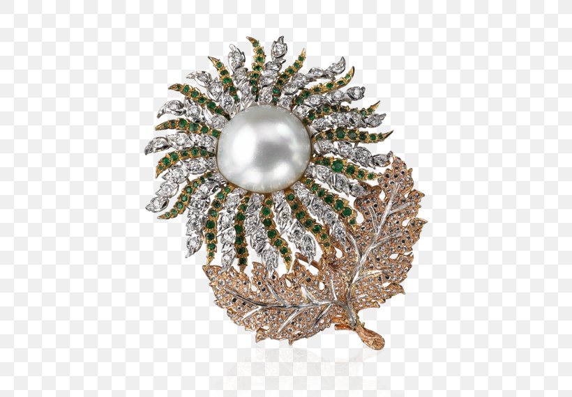 Pearl Brooch Buccellati Jewellery Diamond, PNG, 570x570px, Pearl, Brilliant, Brooch, Buccellati, Carat Download Free