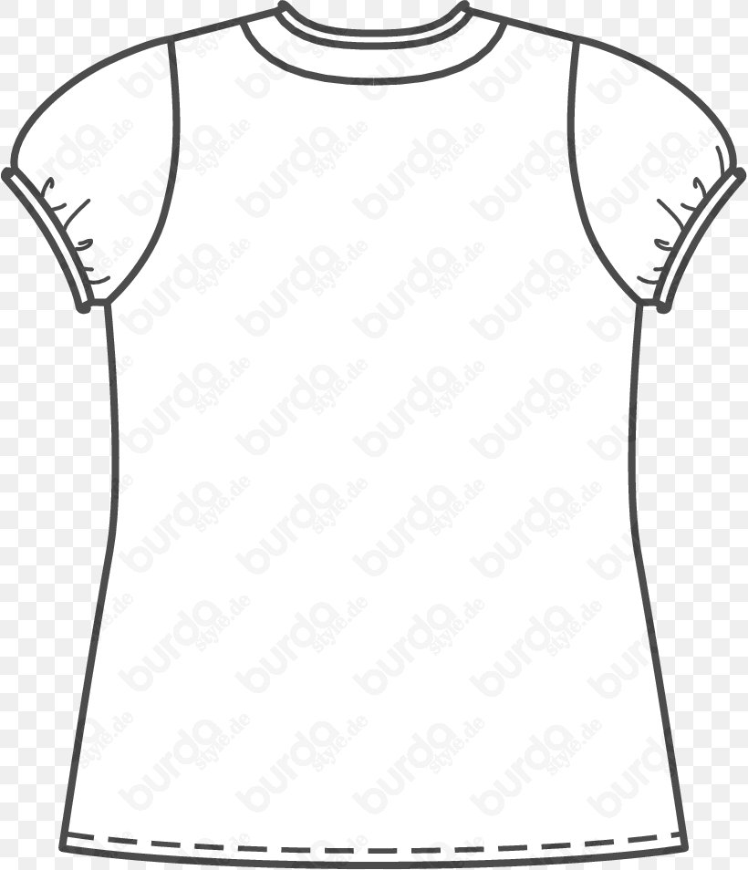 T-shirt Pattern Burda Style Fashion Blouse, PNG, 818x954px, Tshirt, Active Shirt, Black, Black And White, Blouse Download Free