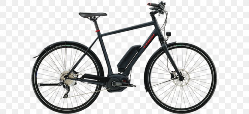 Electric Bicycle Trek Bicycle Corporation Bicycle Shop Hybrid Bicycle, PNG, 980x450px, Bicycle, Automotive Exterior, Bicycle Accessory, Bicycle Cranks, Bicycle Drivetrain Part Download Free