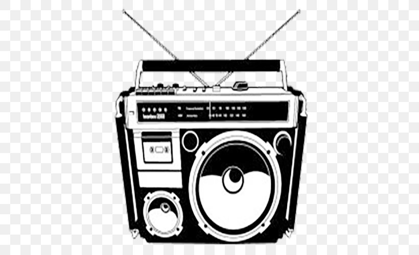 1980s Boombox Clip Art, PNG, 500x500px, Boombox, Black And White, Brand, Electronic Instrument, Electronics Download Free