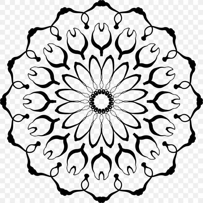 Flower Drawing Clip Art, PNG, 2394x2394px, Flower, Area, Art, Black, Black And White Download Free