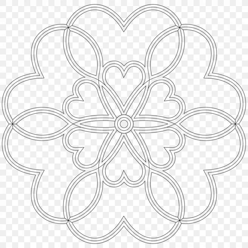 Mandala Coloring Book Line Art Black And White, PNG, 1600x1600px, Mandala, Android, Black And White, Color, Coloring Book Download Free