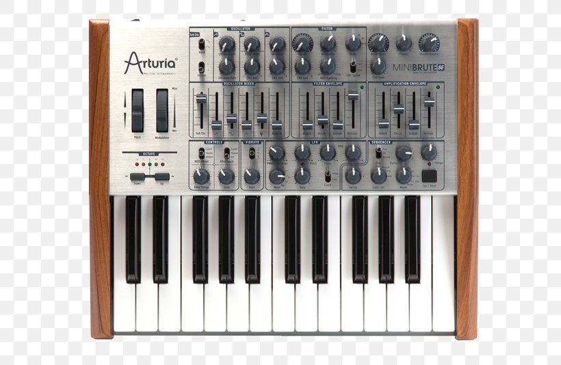 Arturia MiniBrute Analog Synthesizer Sound Synthesizers MIDI Controllers, PNG, 650x534px, Watercolor, Cartoon, Flower, Frame, Heart Download Free