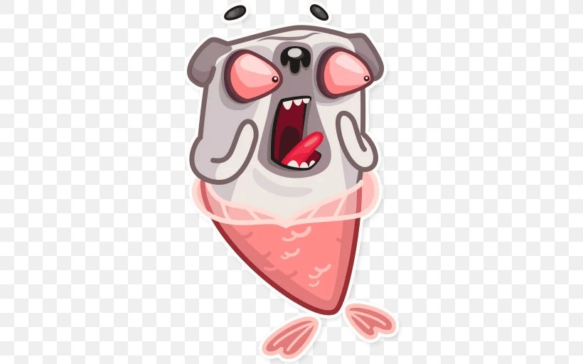 Pug Sticker Food Telegram VKontakte, PNG, 512x512px, Watercolor, Cartoon, Flower, Frame, Heart Download Free