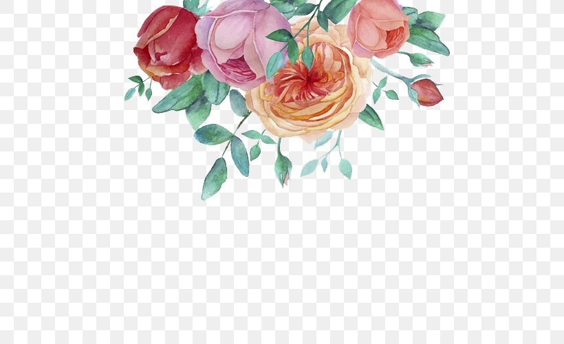 Watercolor Painting Flower Garden Roses, PNG, 500x500px, Watercolour Flowers, Art, Artificial Flower, Cut Flowers, Decorative Arts Download Free