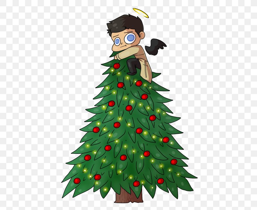 Christmas Tree Castiel Sam Winchester Christmas Ornament Tree-topper, PNG, 488x670px, Christmas Tree, Angel, Castiel, Christmas, Christmas Decoration Download Free