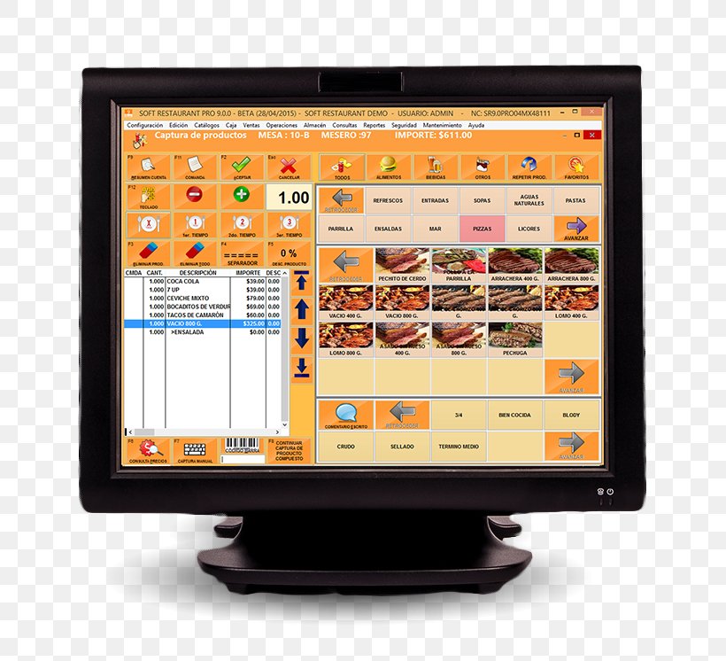 Computer Software Computer Monitors Restaurant Comandero, PNG, 730x746px, Computer Software, Business, Comandero, Computer, Computer Hardware Download Free