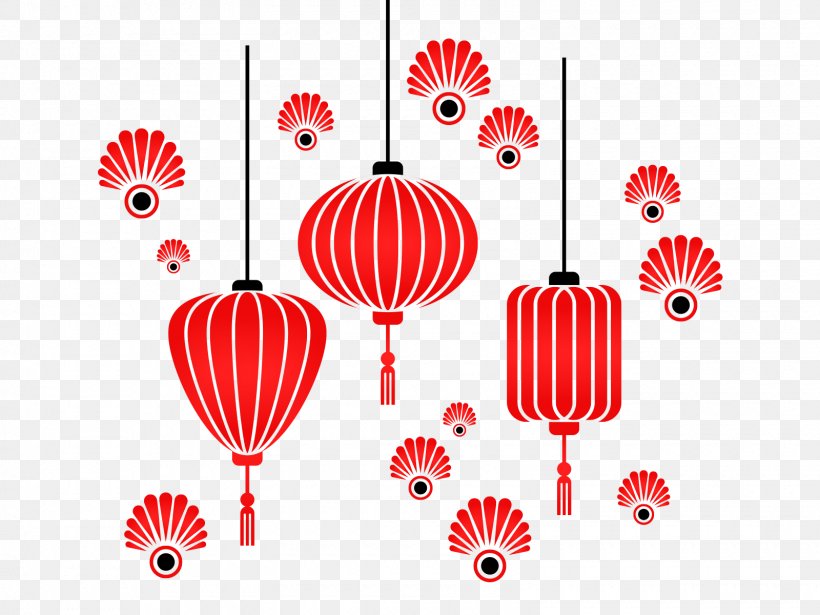 Chinese New Year Clipart Transparent PNG Hd, Happy Chinese New Year  Headline Vintage Design With Lampion, Lampion, Happy Chinese New Year,  Headline New Year PNG Image For Free Download