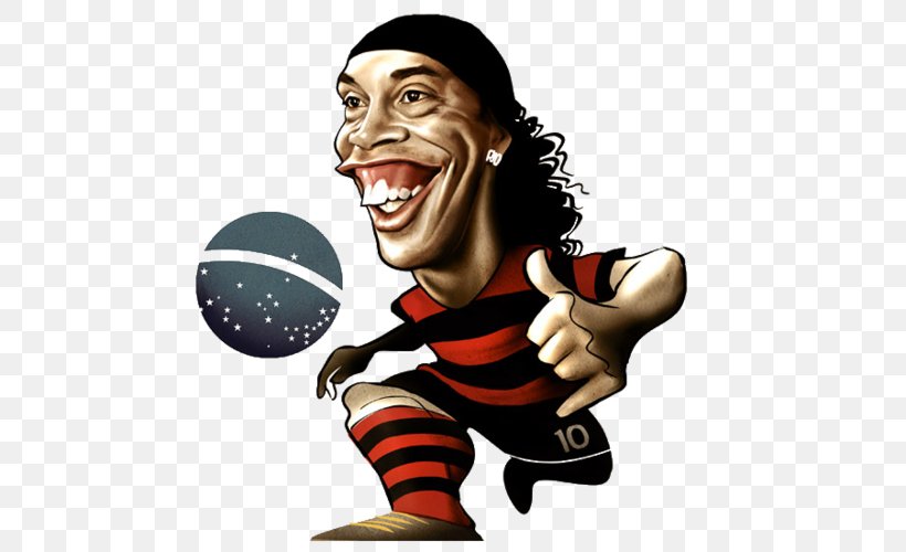 Ronaldinho Football Caricature Image, PNG, 500x500px, Ronaldinho, Ball, Caricature, Cartoon, Drawing Download Free