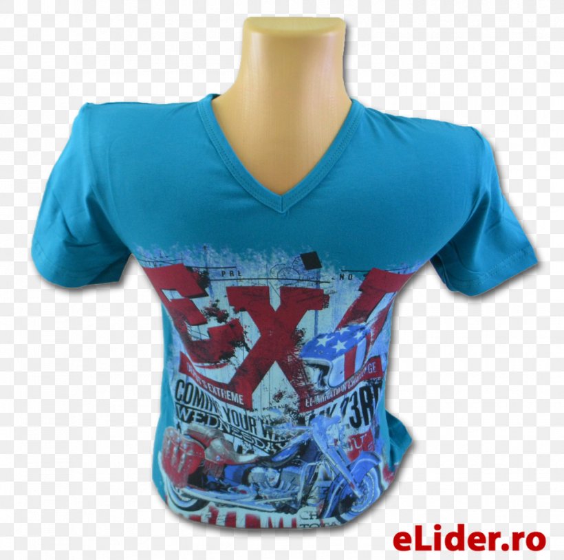 T-shirt Sleeve Outerwear Neck, PNG, 966x960px, Tshirt, Active Shirt, Blue, Clothing, Electric Blue Download Free