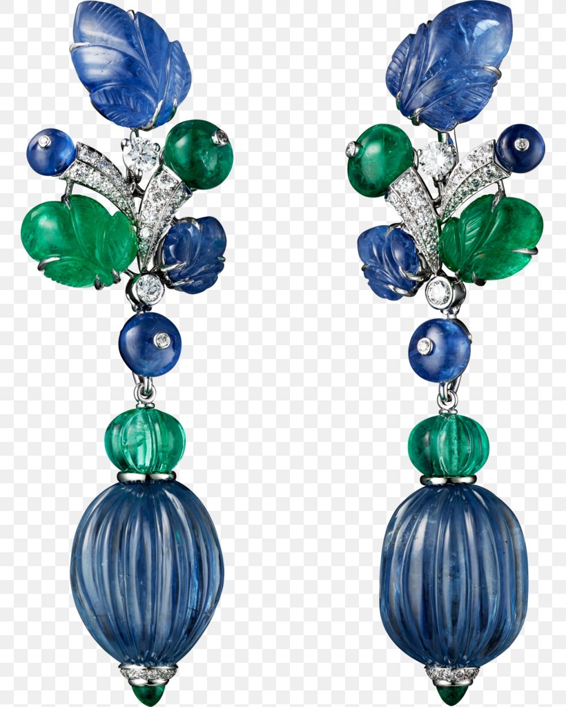Earring Blue Emerald Jewellery Cartier, PNG, 760x1024px, Earring, Bead, Bitxi, Blue, Body Jewelry Download Free