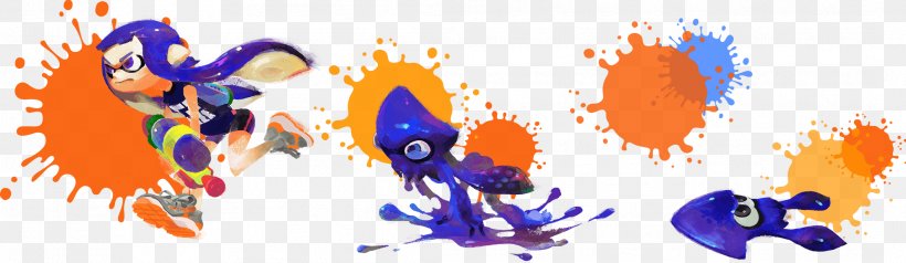 Splatoon 2 Wii U Squid, PNG, 2113x614px, Splatoon, Amiibo, Art, Ink, Nintendo Download Free