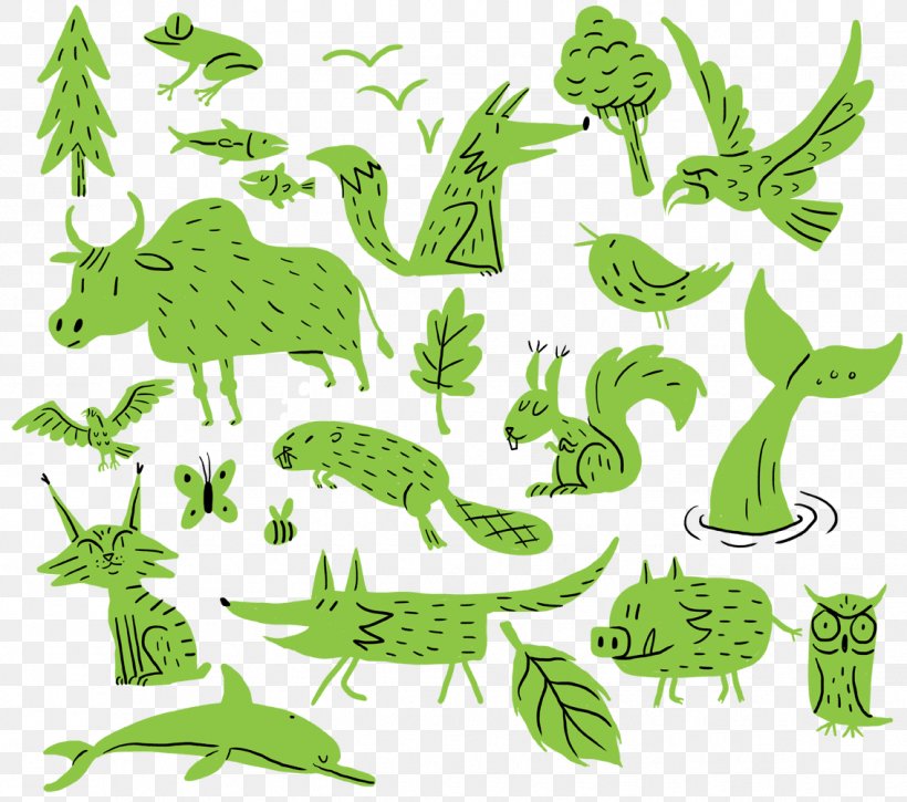 Illustration Rewilding Britain Clip Art Leaf Fauna, PNG, 1134x1003px, Leaf, Amphibian, Artwork, Cartoon, Ecosystem Download Free