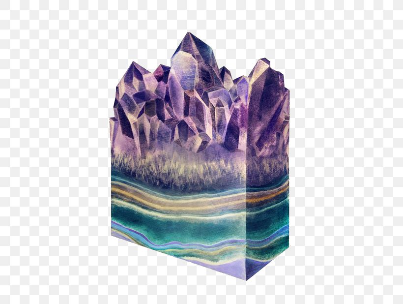 Mineral Watercolor Painting Illustrator Crystal Illustration, PNG, 564x618px, Mineral, Admiration, Art, Artist, Behance Download Free