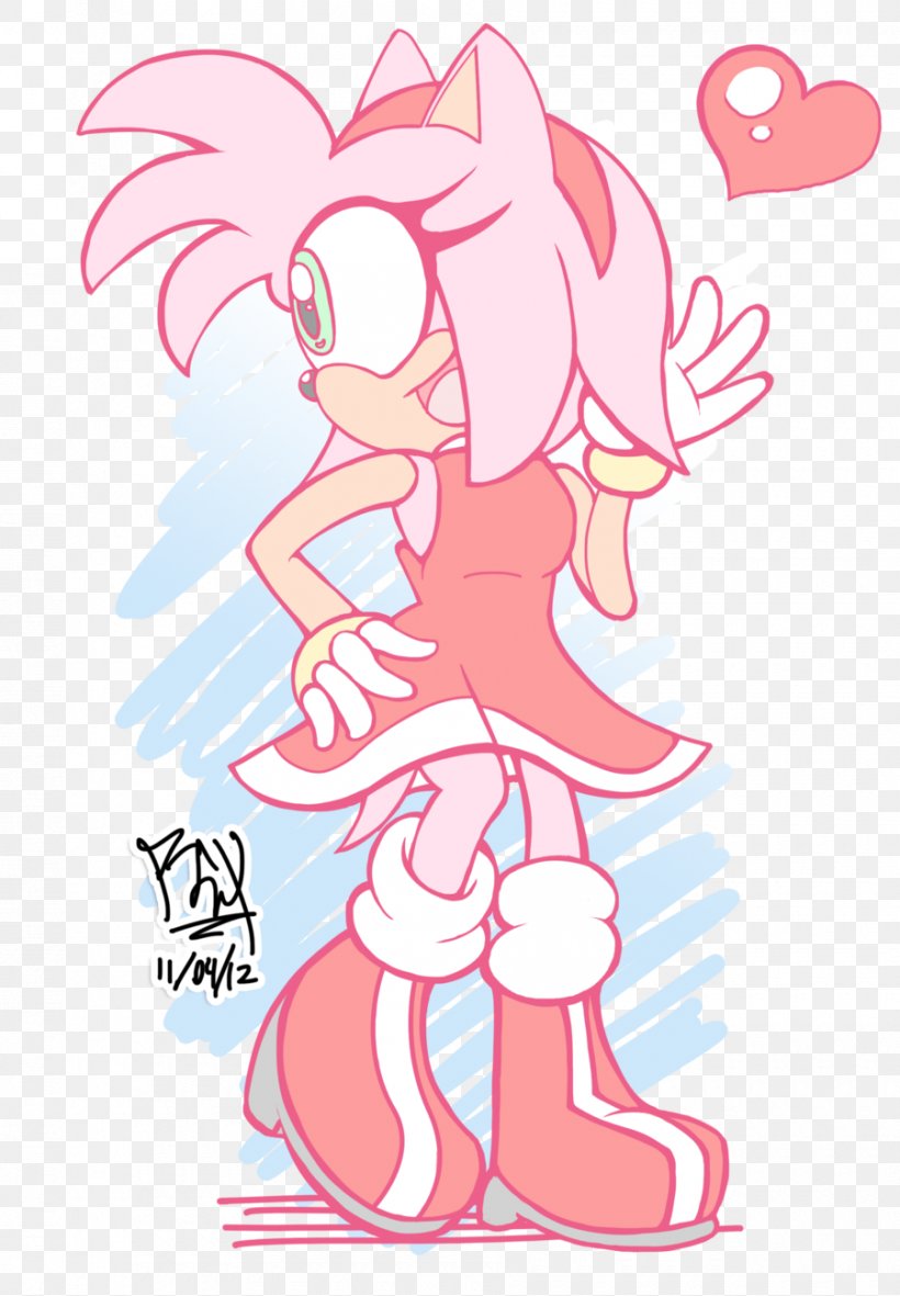 Amy Rose DeviantArt Line Art Fan Art, PNG, 900x1297px, Watercolor, Cartoon, Flower, Frame, Heart Download Free