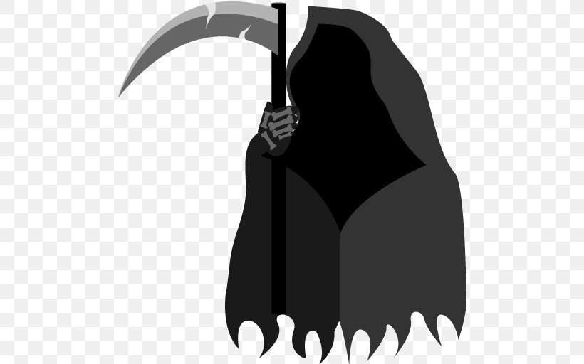 Death ICO Icon, PNG, 512x512px, Death, Black, Black And White, Emoticon, Fictional Character Download Free