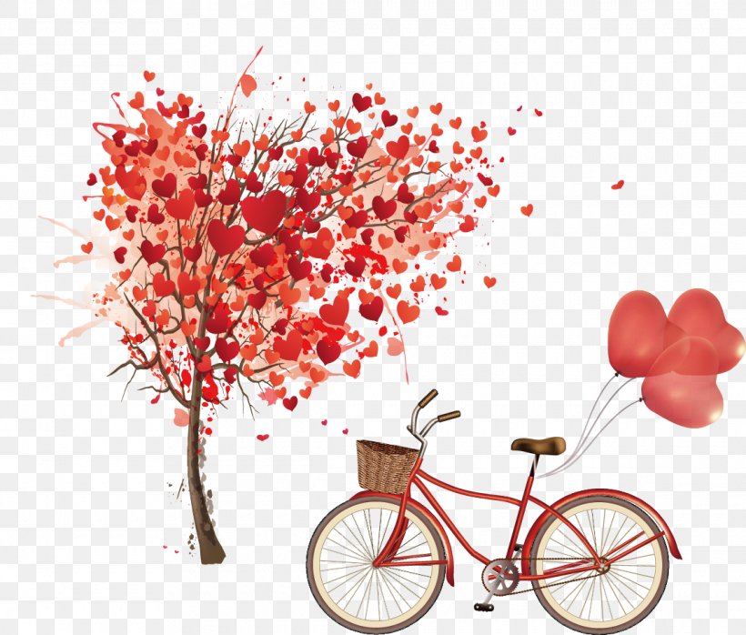 Euclidean Vector Heart Tree, PNG, 1140x971px, Heart, Balloon, Banco De Imagens, Bicycle, Bicycle Part Download Free