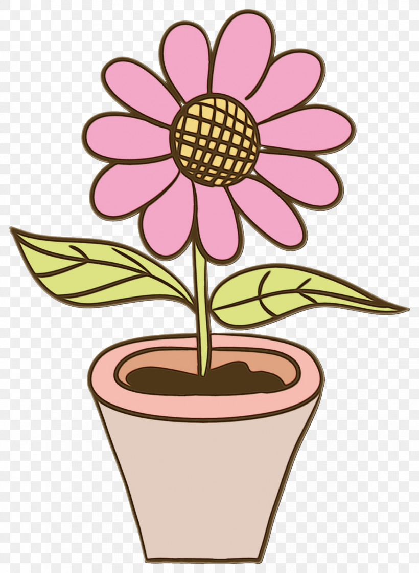 Flowerpot Flower Petal Cartoon Plant, PNG, 1172x1600px, Watercolor, Cartoon, Cut Flowers, Daisy Family, Flower Download Free