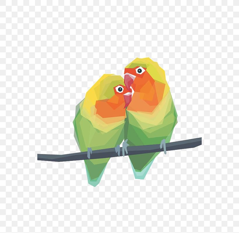 Lovebird Parrot Geometry Illustration, PNG, 564x802px, Bird, Art, Beak, Common Pet Parakeet, Drawing Download Free