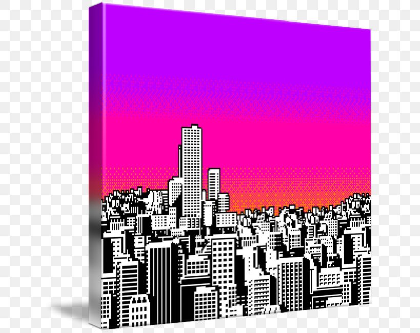 Image Art Desktop Wallpaper Vaporwave Pixel, PNG, 646x650px, Art, Aesthetics, City, Cityscape, Computer Download Free