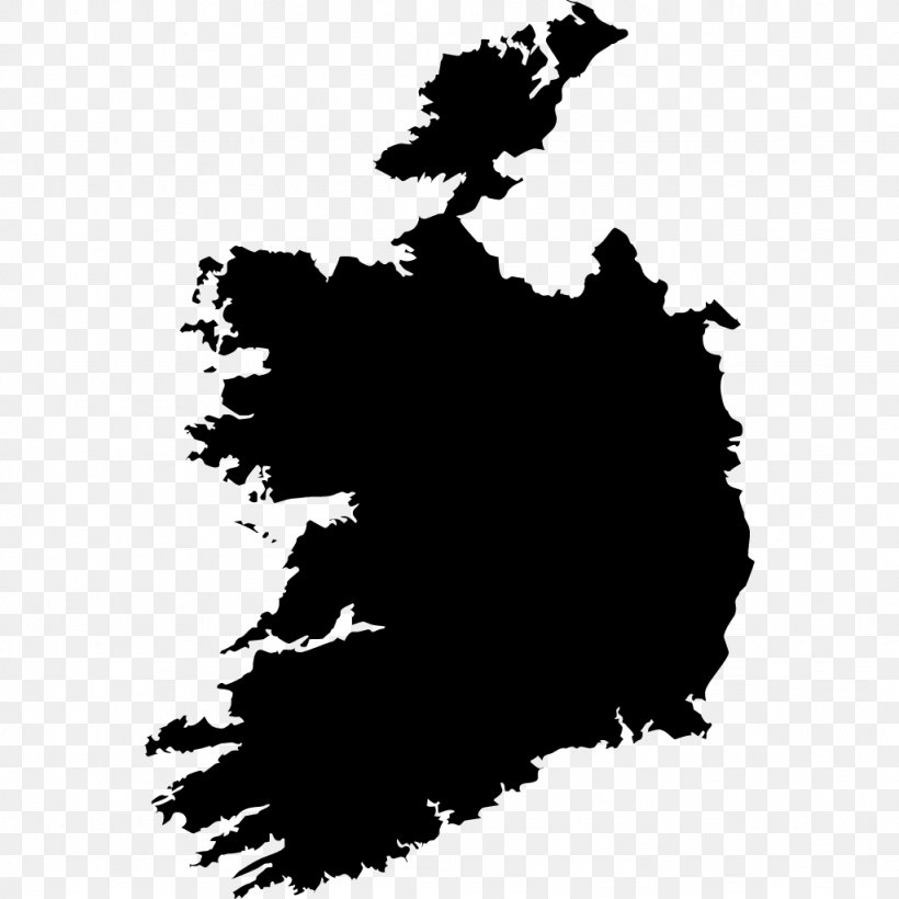 Vector Map Wild Atlantic Way, PNG, 1024x1024px, Map, Black, Black And White, Ireland, Irish Download Free