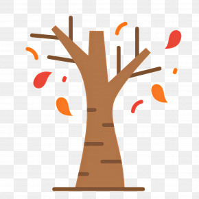 Autumn Tree - Tree With Falling Leaves In Autumn PNG