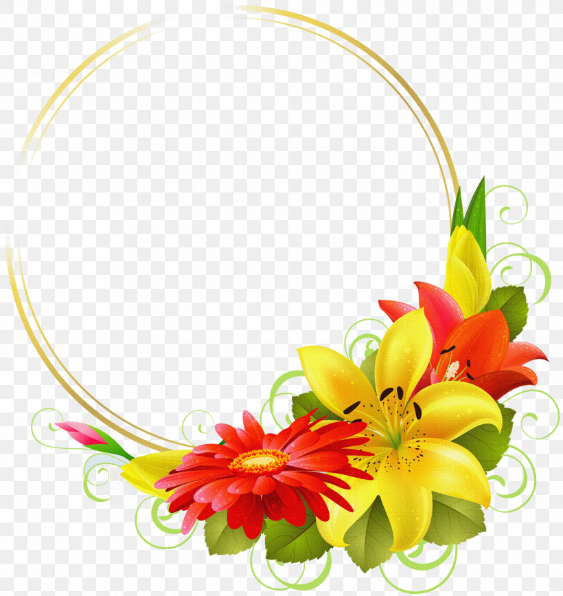 Lily Round Frame Lily Frame Floral Frame, PNG, 1368x1448px, Lily Round Frame, Cut Flowers, Floral Frame, Flower, Gerbera Download Free