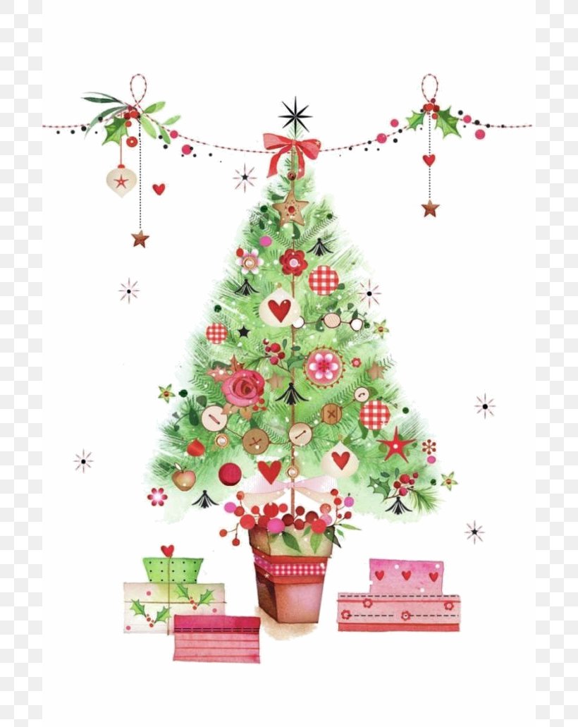 Christmas Tree Christmas Ornament Watercolor Painting Clip Art, PNG, 700x1031px, Christmas Tree, Branch, Christmas, Christmas And Holiday Season, Christmas Card Download Free