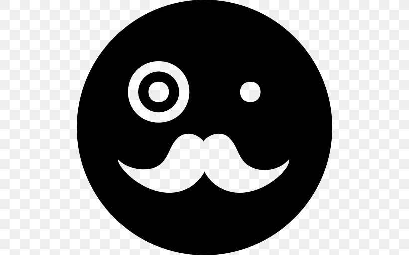 Moustache Emoticon Hairstyle Smiley, PNG, 512x512px, Moustache, Black, Black And White, Bob Cut, Emoji Download Free