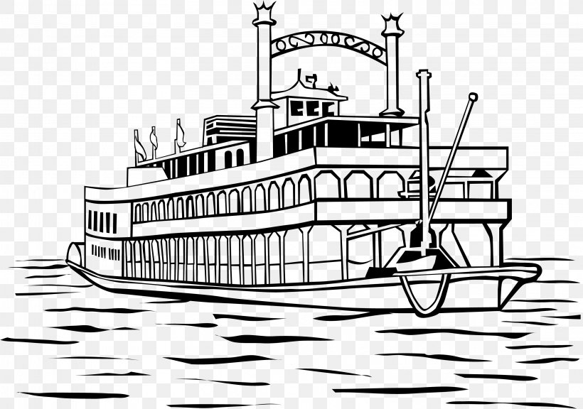 New Orleans Motor Ship Steamboat Clip Art, PNG, 3231x2270px, New Orleans, Artwork, Black And White, Boat, Boating Download Free