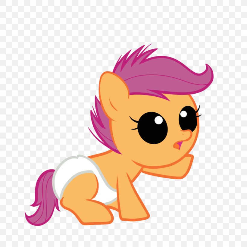 Pony Scootaloo Rainbow Dash Horse The Cutie Mark Crusaders, PNG, 1024x1024px, Watercolor, Cartoon, Flower, Frame, Heart Download Free